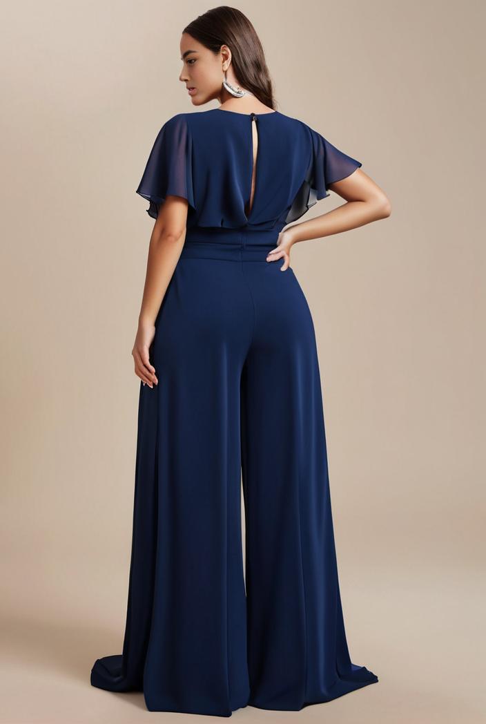 plus size simple chiffon pleated a line round neckline bridesmaid dress 102523