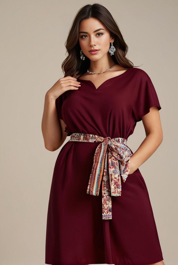 plus size simple chiffon pleated a line round neckline bridesmaid dress 102545