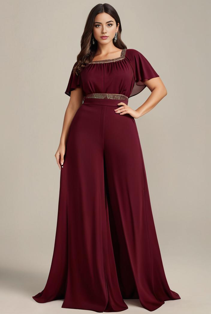 plus size simple chiffon pleated a line round neckline bridesmaid dress 102563
