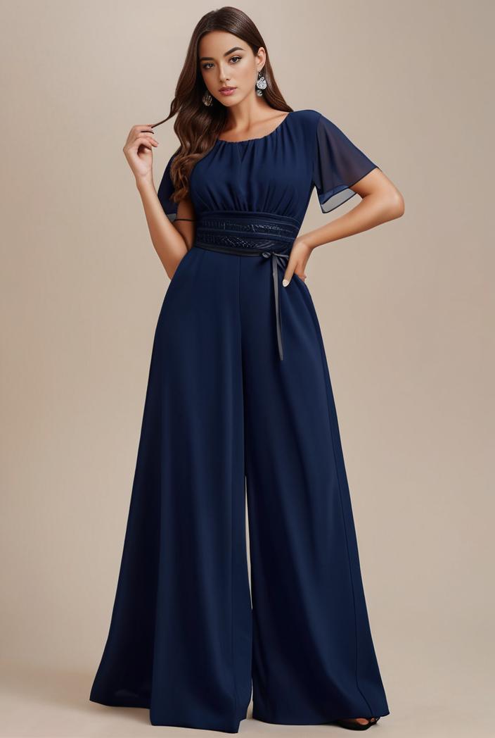 plus size simple chiffon pleated a line round neckline bridesmaid dress 102571
