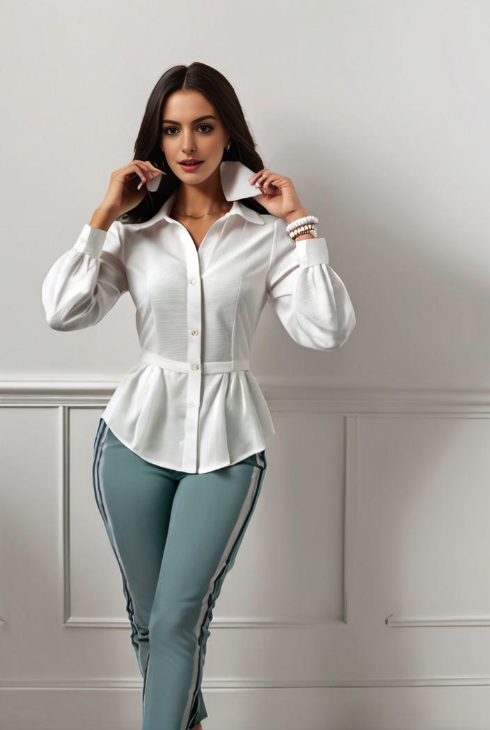 plus size casual blouse women s plus solid button up lantern sleeve turn down collar nipped waist blouse 142523