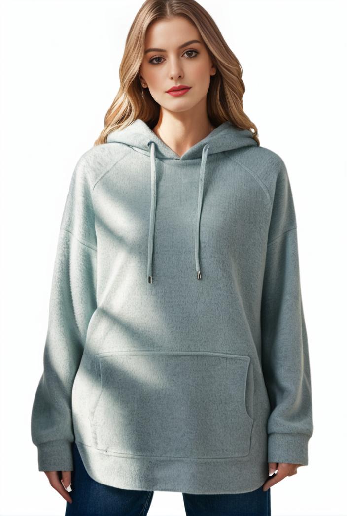 plus size casual hoodie women s plus solid ribbed long sleeve slight stretch hoodie drawstring sweatshirt 142574