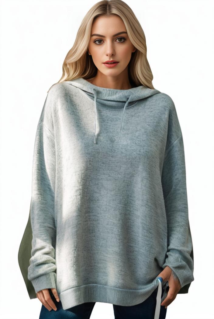 plus size casual hoodie women s plus solid ribbed long sleeve slight stretch hoodie drawstring sweatshirt 142578