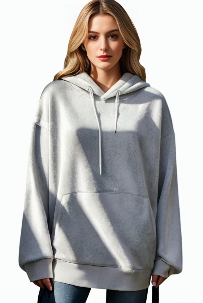 plus size casual hoodie women s plus solid ribbed long sleeve slight stretch hoodie drawstring sweatshirt 142580