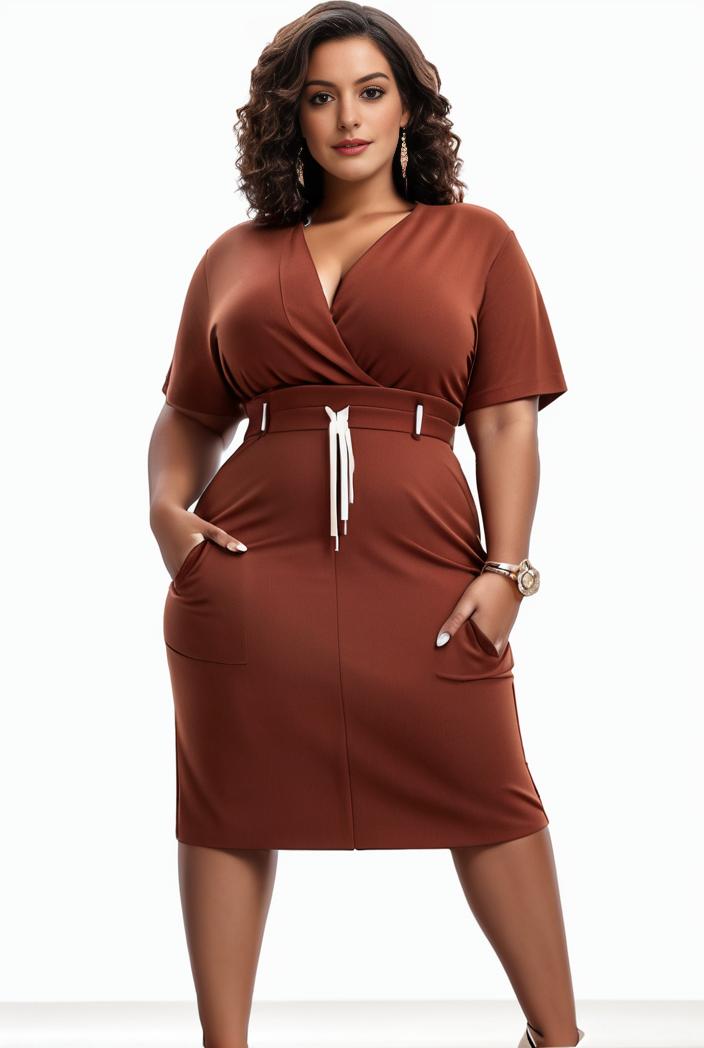 plus size faith letter print short sleeve midi dress with pockets women s plus slight stretch casual dress 142847