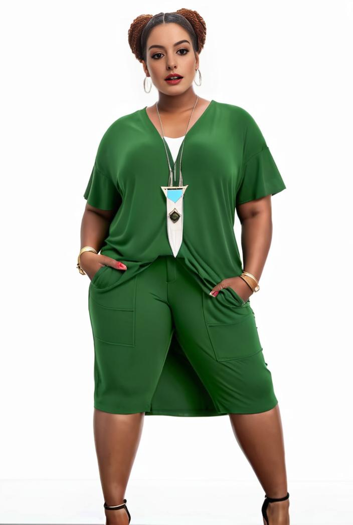 plus size faith letter print short sleeve midi dress with pockets women s plus slight stretch casual dress 142854