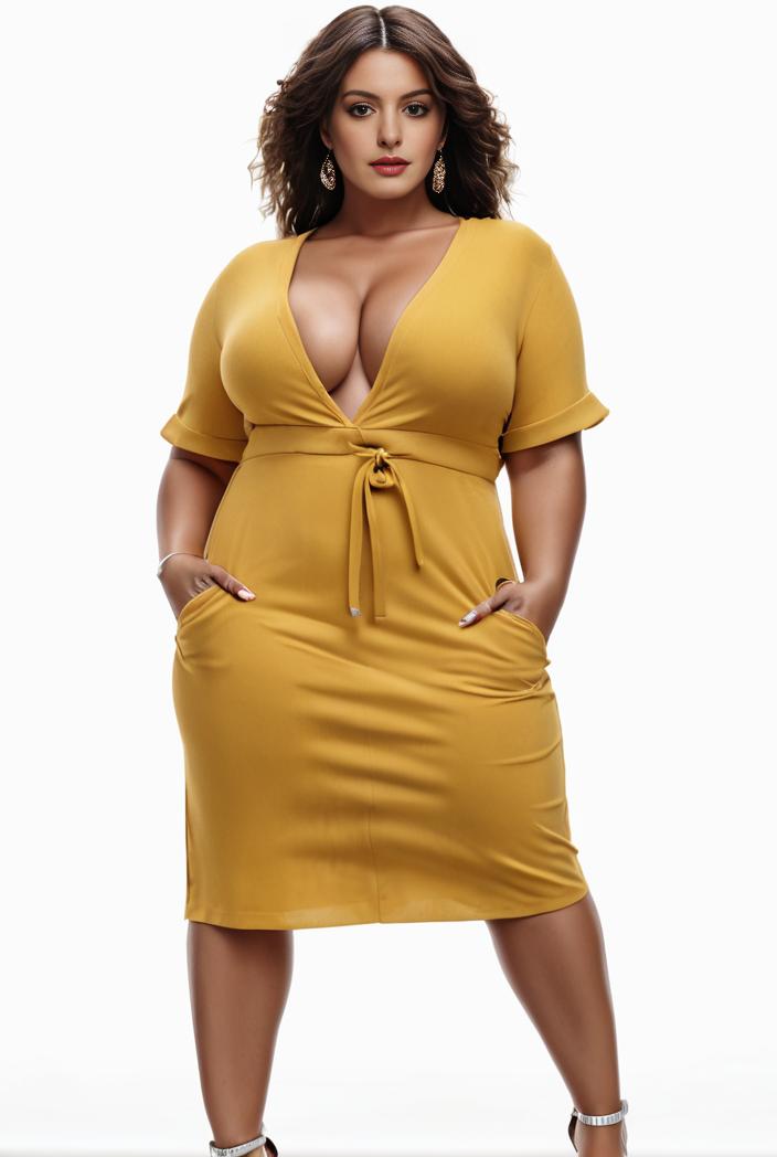 plus size faith letter print short sleeve midi dress with pockets women s plus slight stretch casual dress 142883