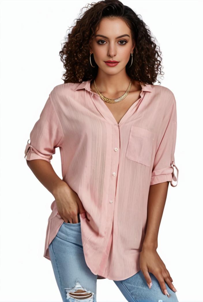 plus size formal shirt women s plus plain long sleeve turn down collar button up workwear shirt 143211