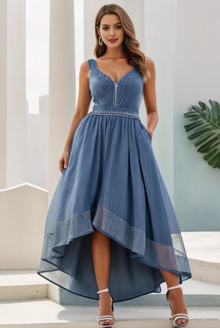 plus size sequin high low deep v neck tulle evening dresses 144504
