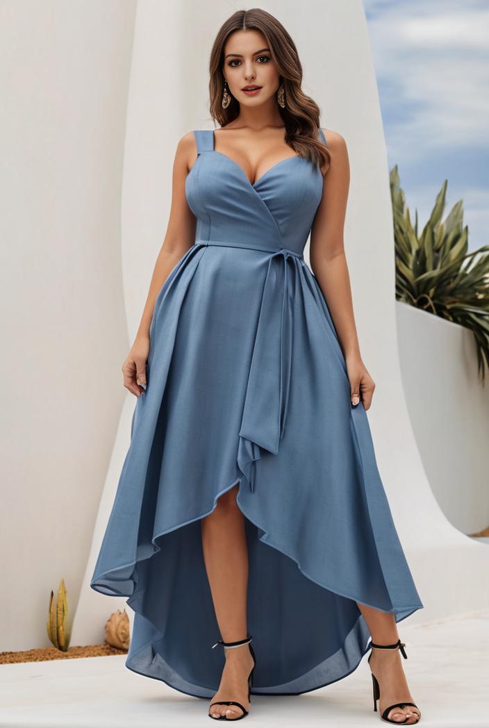 plus size sequin high low deep v neck tulle evening dresses 144505