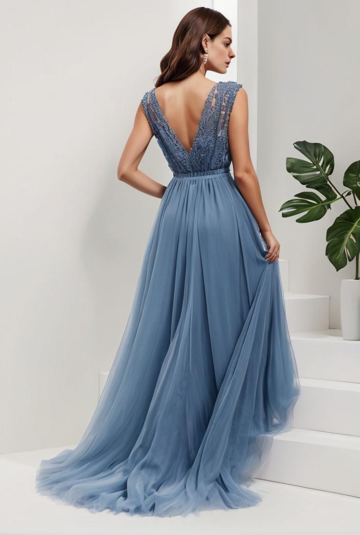 plus size sequin high low deep v neck tulle evening dresses 144508