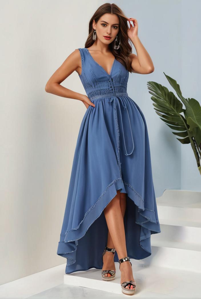 plus size sequin high low deep v neck tulle evening dresses 144523