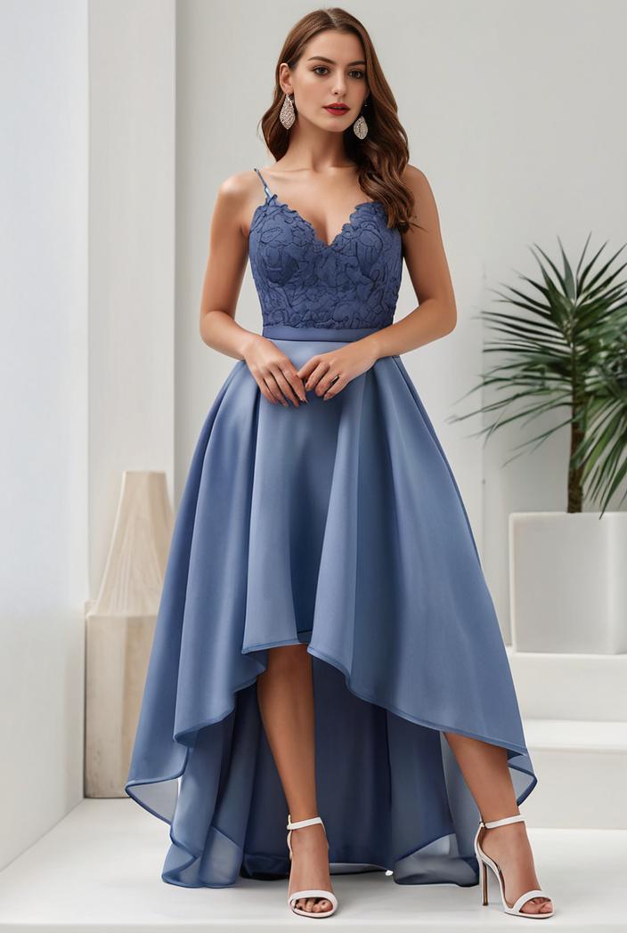 plus size sequin high low deep v neck tulle evening dresses 144527