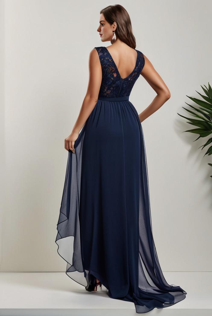 plus size sequin high low deep v neck tulle evening dresses 144532