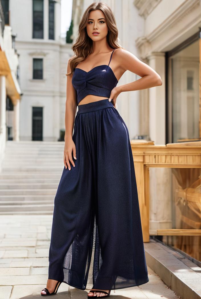 spaghetti strap 2 in 1 sheer evening dress 107395