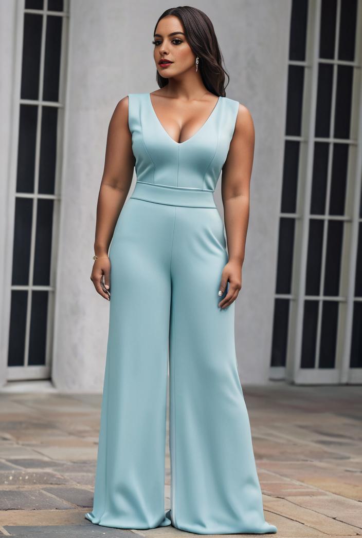 plus size shiny v neck side slit formal evening dress 145041