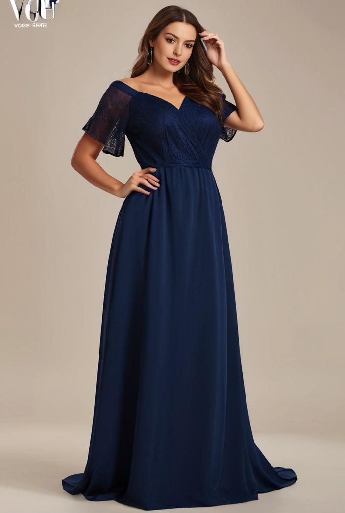 plus size simple chiffon pleated a line round neckline bridesmaid dress 145085