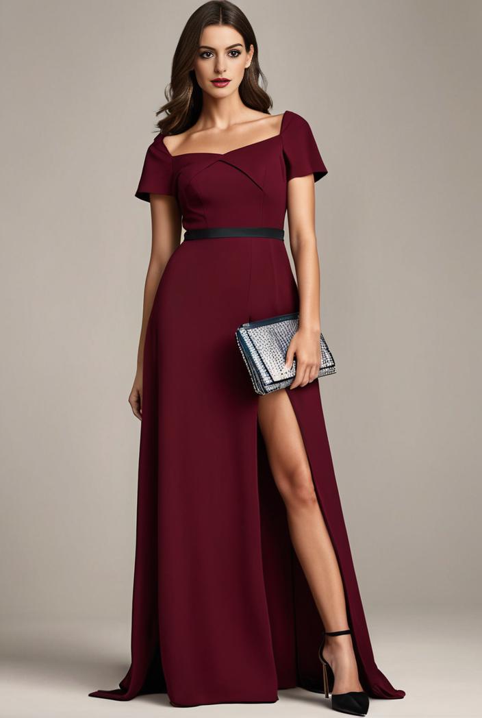 plus size sweetheart a line high slit maxi chiffon bridesmaid dress 145201