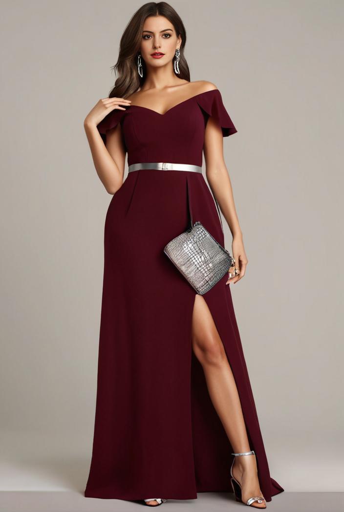 plus size sweetheart a line high slit maxi chiffon bridesmaid dress 145203