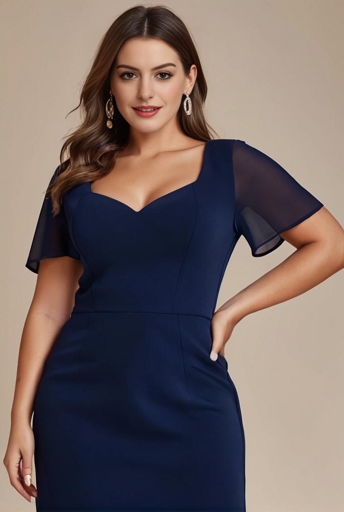 plus size sweetheart a line high slit maxi chiffon bridesmaid dress 145213