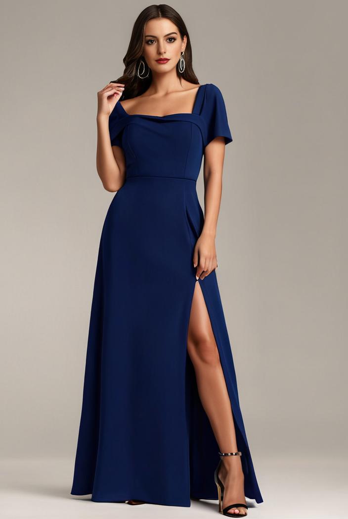 plus size sweetheart a line high slit maxi chiffon bridesmaid dress 145234