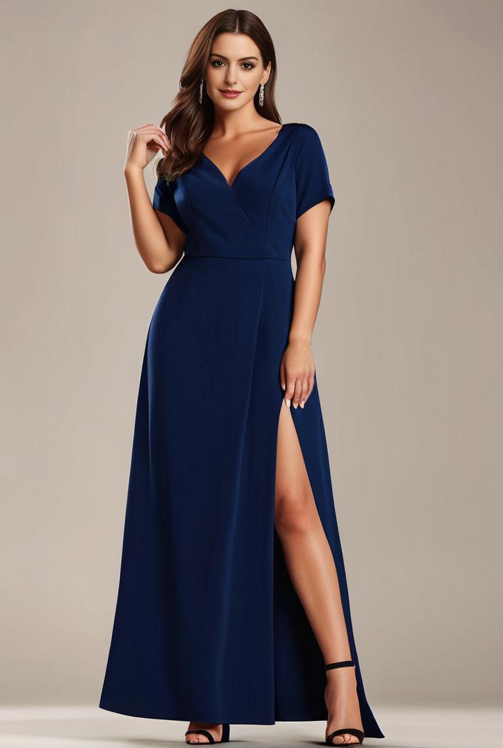 plus size sweetheart a line high slit maxi chiffon bridesmaid dress 145235