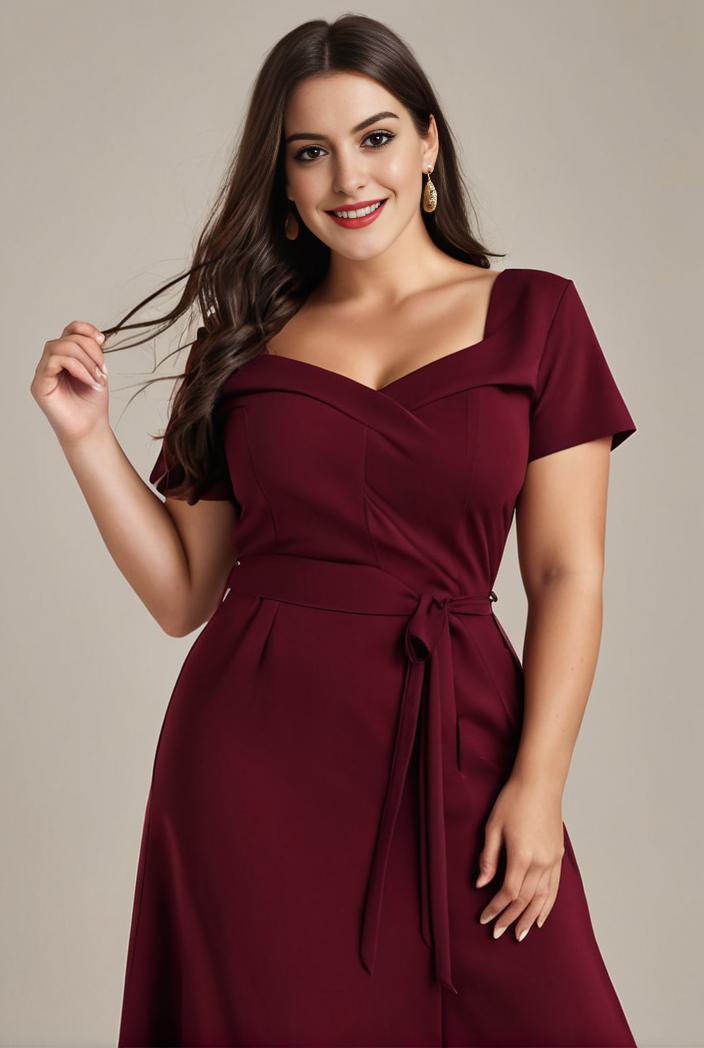 plus size sweetheart a line high slit maxi chiffon bridesmaid dress 145239
