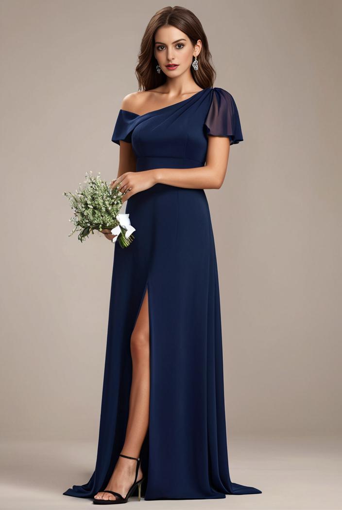 plus size sweetheart a line high slit maxi chiffon bridesmaid dress 145263