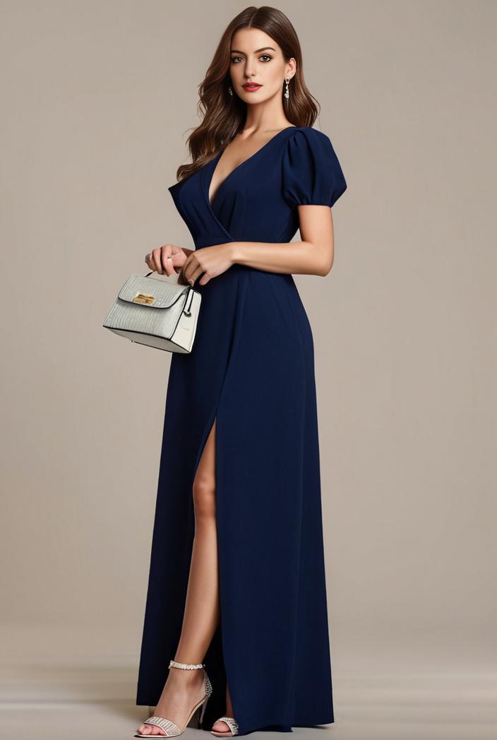 plus size sweetheart a line high slit maxi chiffon bridesmaid dress 145265