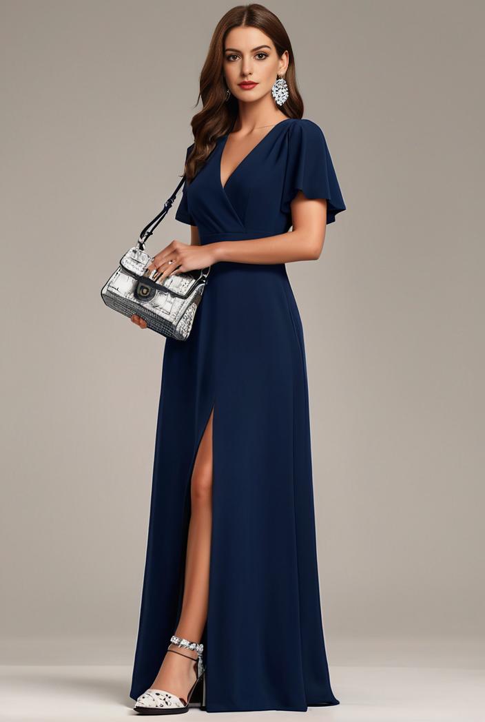 plus size sweetheart a line high slit maxi chiffon bridesmaid dress 145266