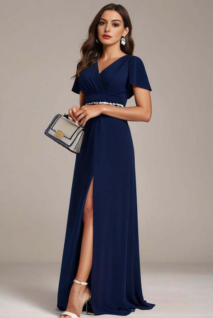 plus size sweetheart a line high slit maxi chiffon bridesmaid dress 145270