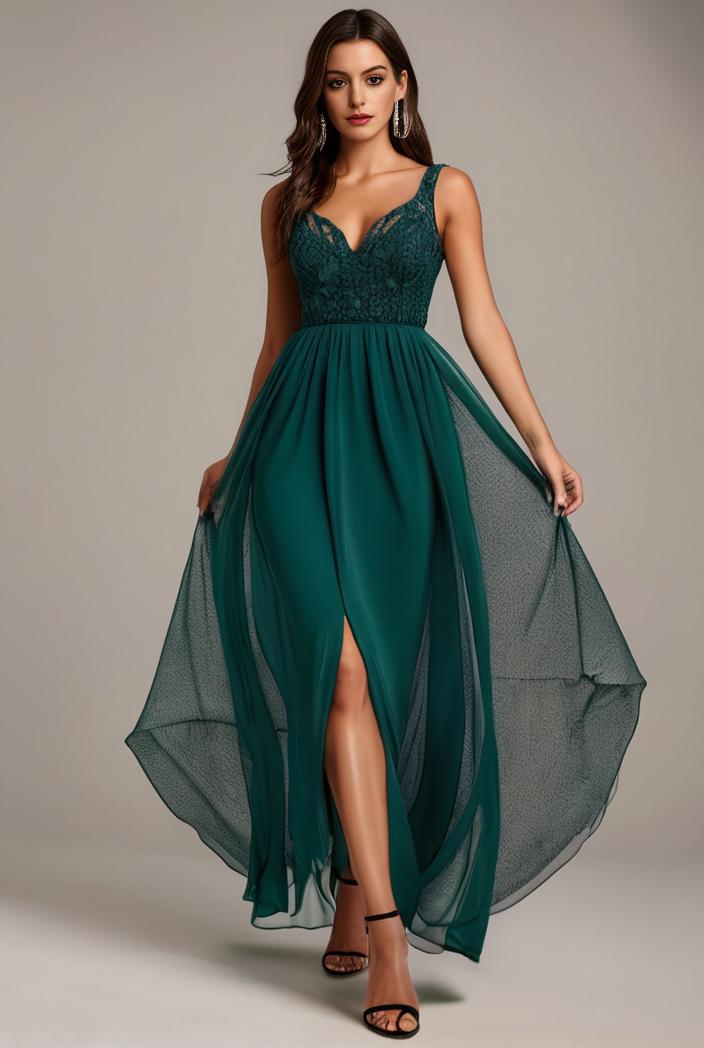 sequin bodice tulle high low evening dress with ribbon waist 146766