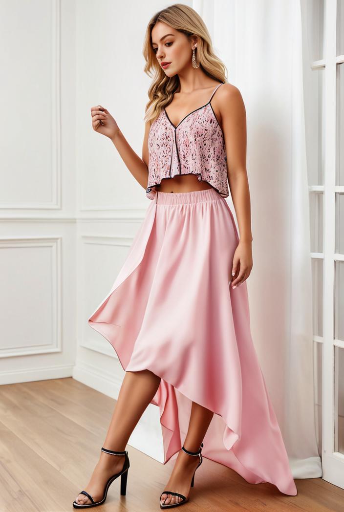 sequin bodice tulle high low evening dress with ribbon waist 146790