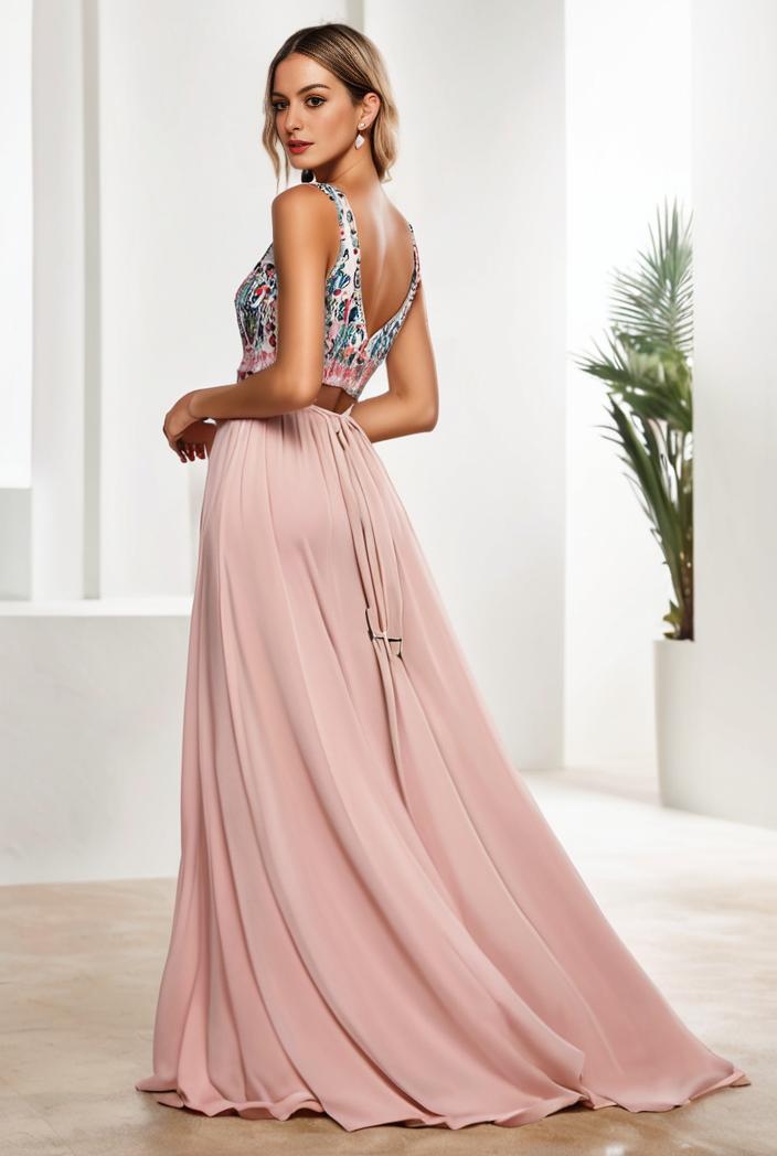 sequin bodice tulle high low evening dress with ribbon waist 146819