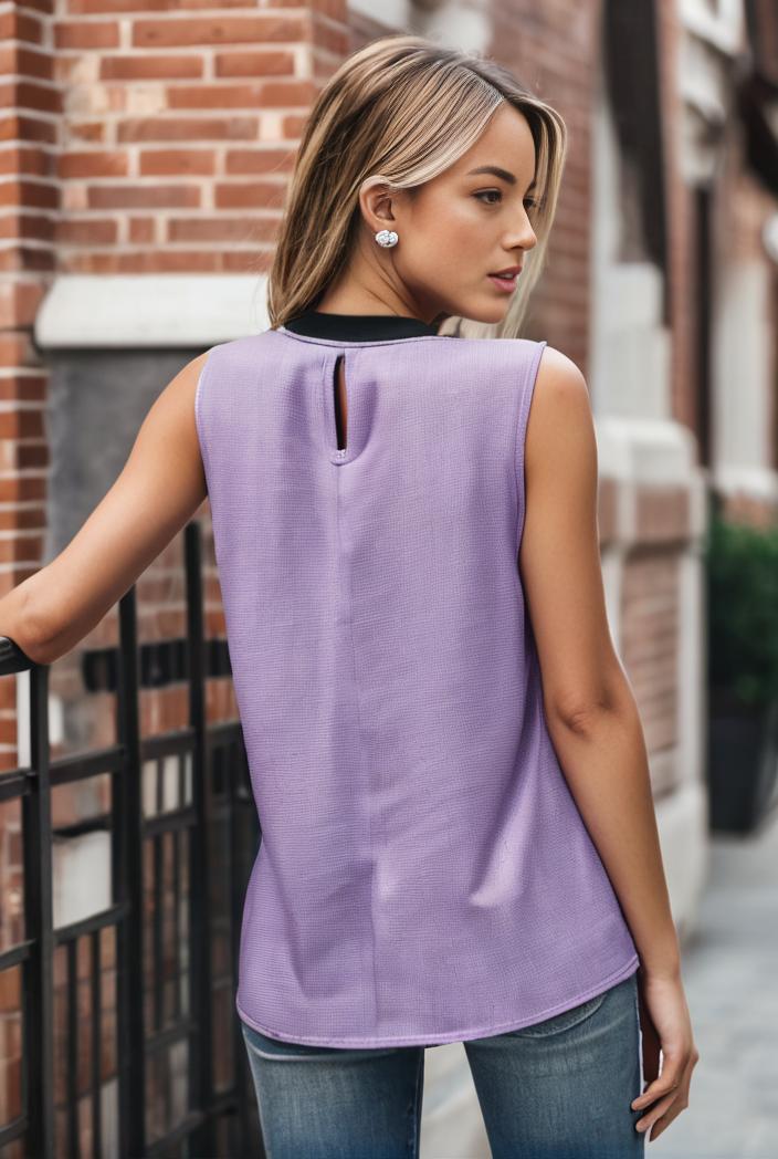 tops pleated hollow square neck sleeveless tank top 126717