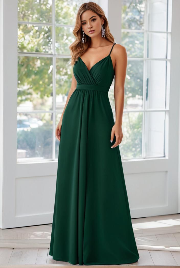 convertible chiffon lace open back spaghetti straps bridesmaid dress 111110