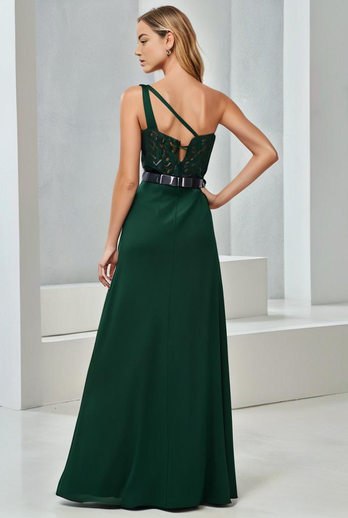 convertible chiffon lace open back spaghetti straps bridesmaid dress 111113