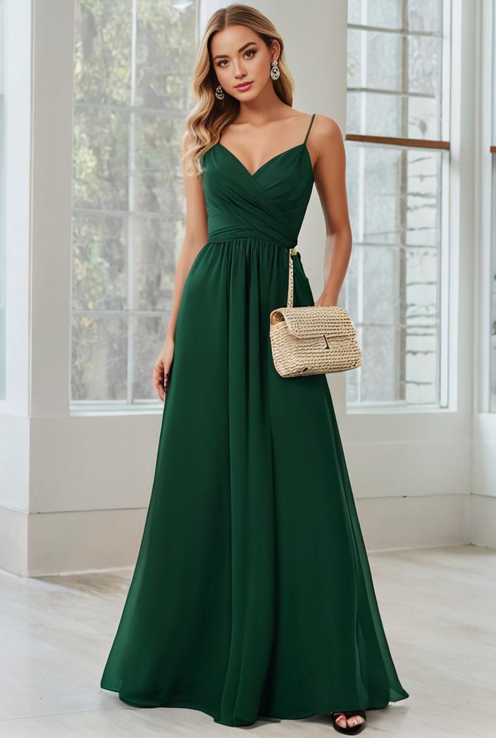 convertible chiffon lace open back spaghetti straps bridesmaid dress 111120