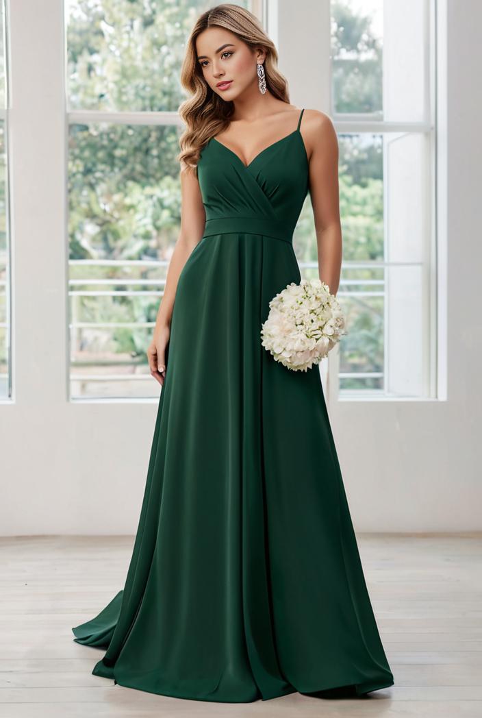 convertible chiffon lace open back spaghetti straps bridesmaid dress 111122