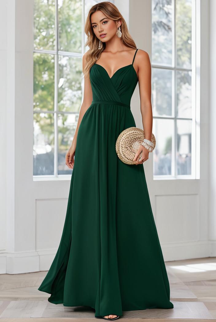 convertible chiffon lace open back spaghetti straps bridesmaid dress 111125