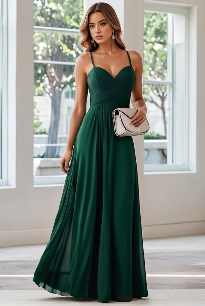 convertible chiffon lace open back spaghetti straps bridesmaid dress 111132