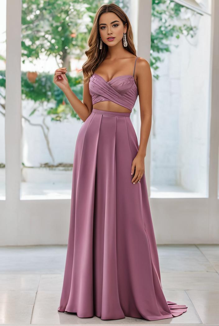 convertible chiffon lace open back spaghetti straps bridesmaid dress 111134