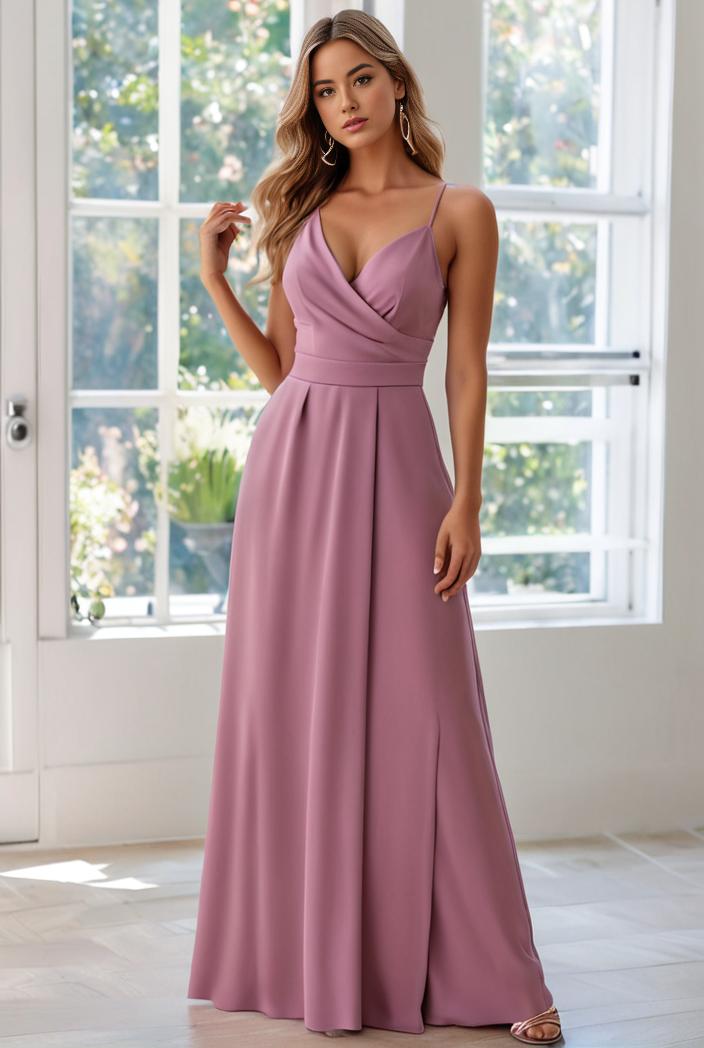 convertible chiffon lace open back spaghetti straps bridesmaid dress 111139