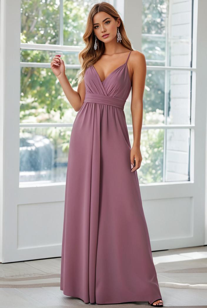 convertible chiffon lace open back spaghetti straps bridesmaid dress 111141