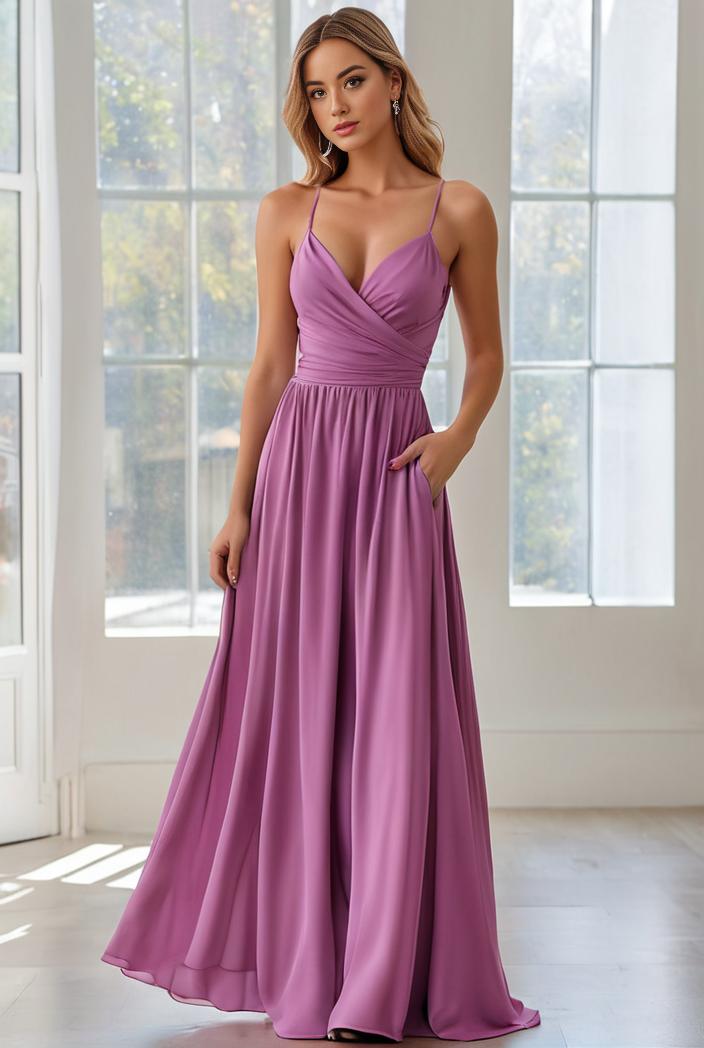 convertible chiffon lace open back spaghetti straps bridesmaid dress 111162