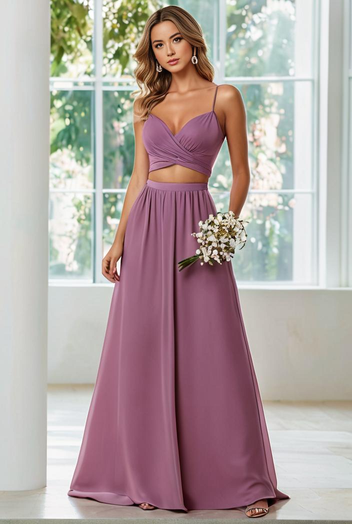convertible chiffon lace open back spaghetti straps bridesmaid dress 111166