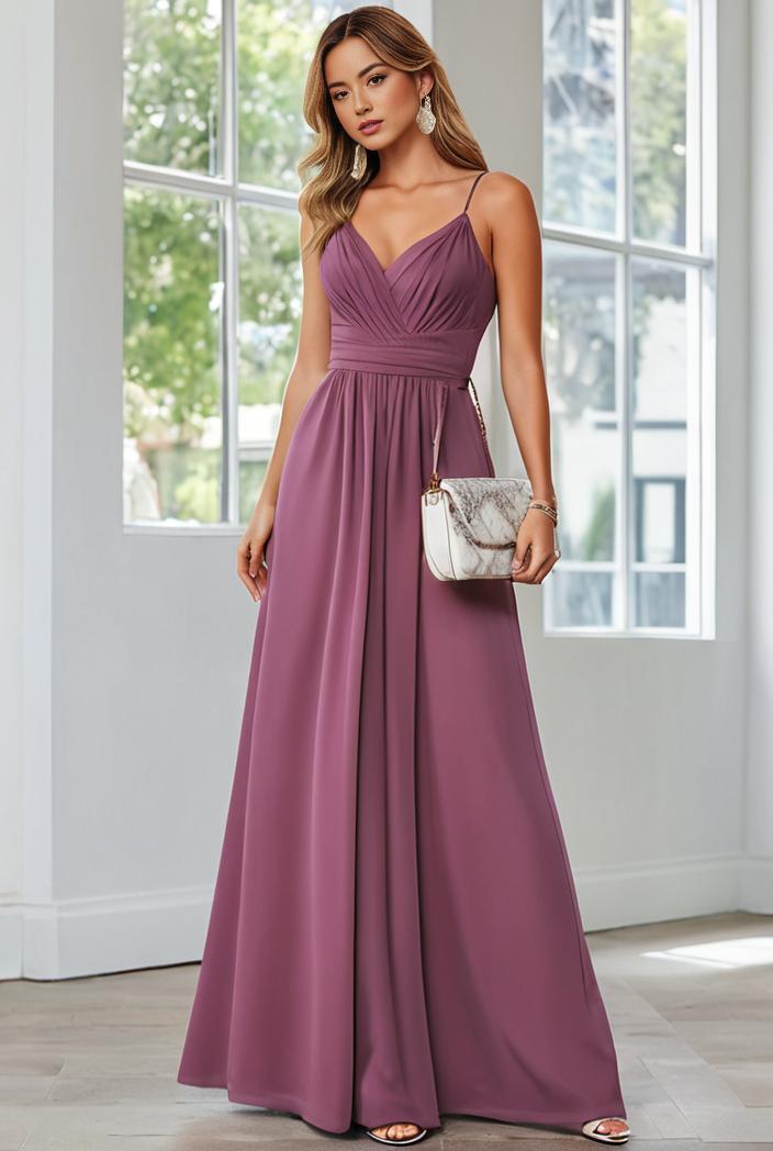 convertible chiffon lace open back spaghetti straps bridesmaid dress 111171