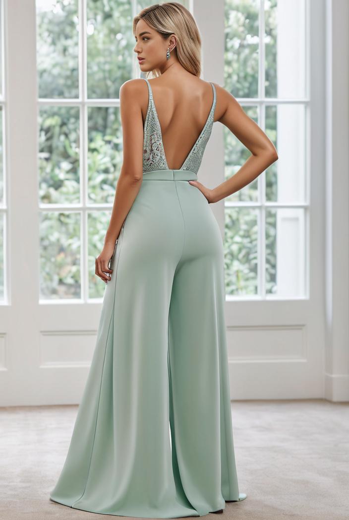 convertible chiffon lace open back spaghetti straps bridesmaid dress 111176