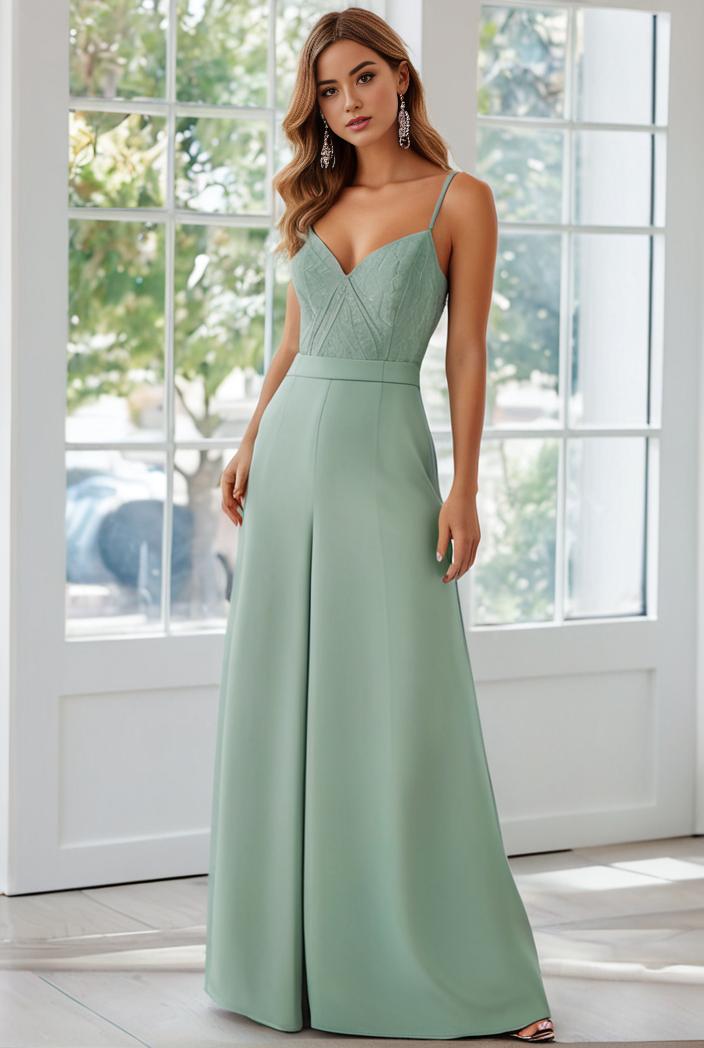 convertible chiffon lace open back spaghetti straps bridesmaid dress 111187