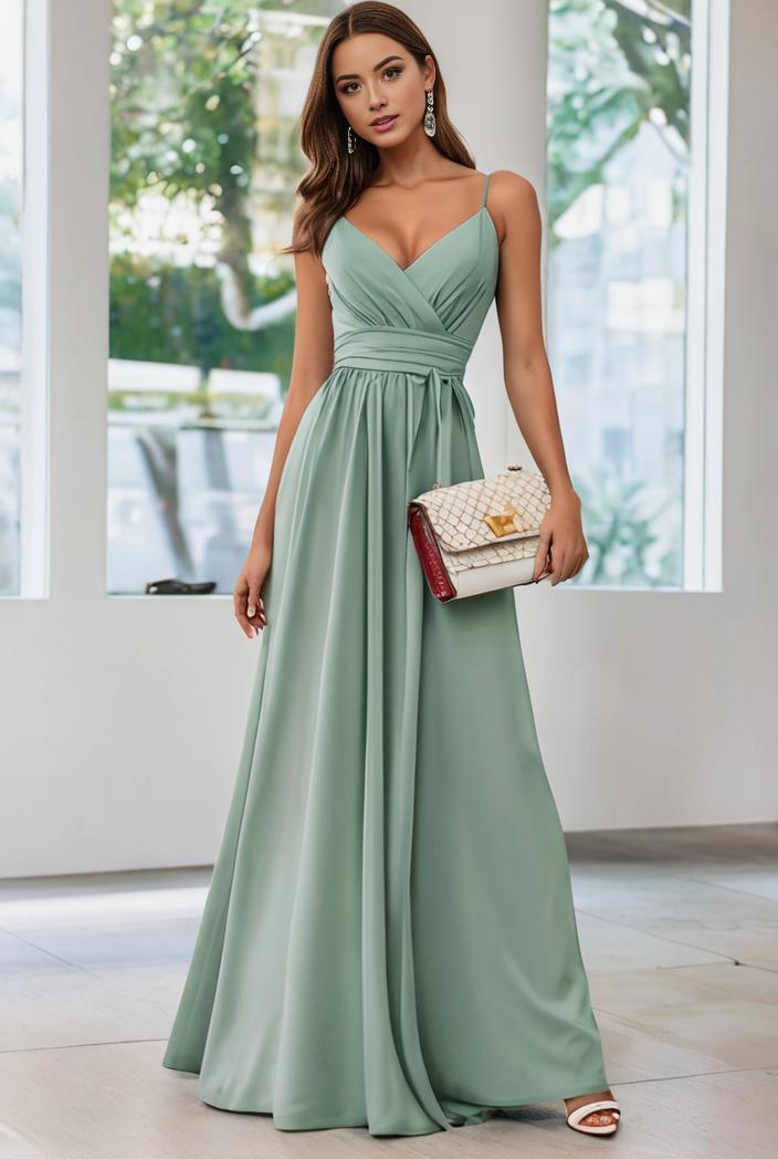 convertible chiffon lace open back spaghetti straps bridesmaid dress 111188